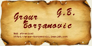 Grgur Borzanović vizit kartica